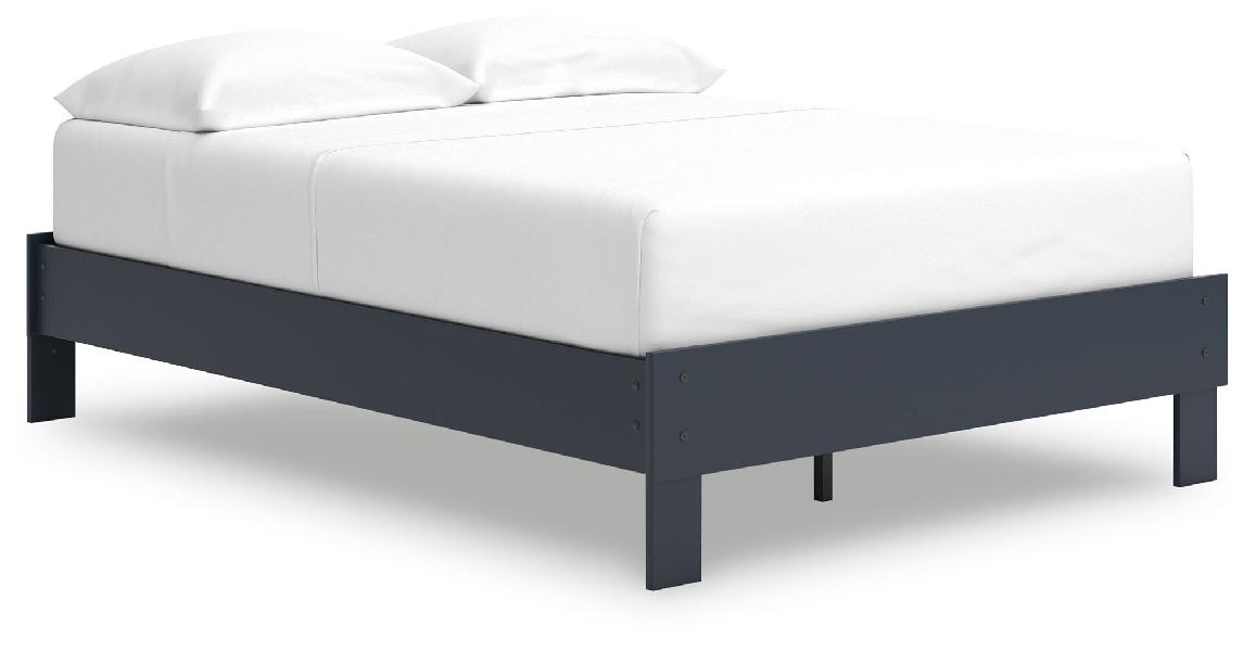 Image of Simmenfort - Full Platform Bed - Navy Blue