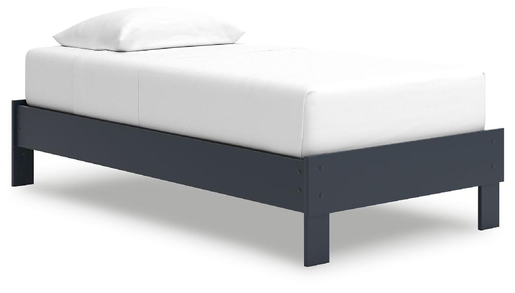 Image of Simmenfort - Twin Platform Bed - Navy Blue