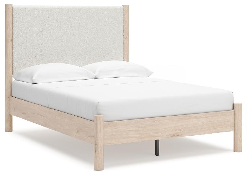 Image of Cadmori - Full Upholstered Panel Bed - Two-tone