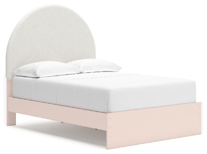 Image of Wistenpine - Full Upholstered Panel Bed With Side Storage - Blush