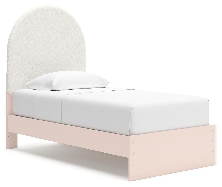 Image of Wistenpine - Twin Upholstered Panel Bed With Side Storage - Blush