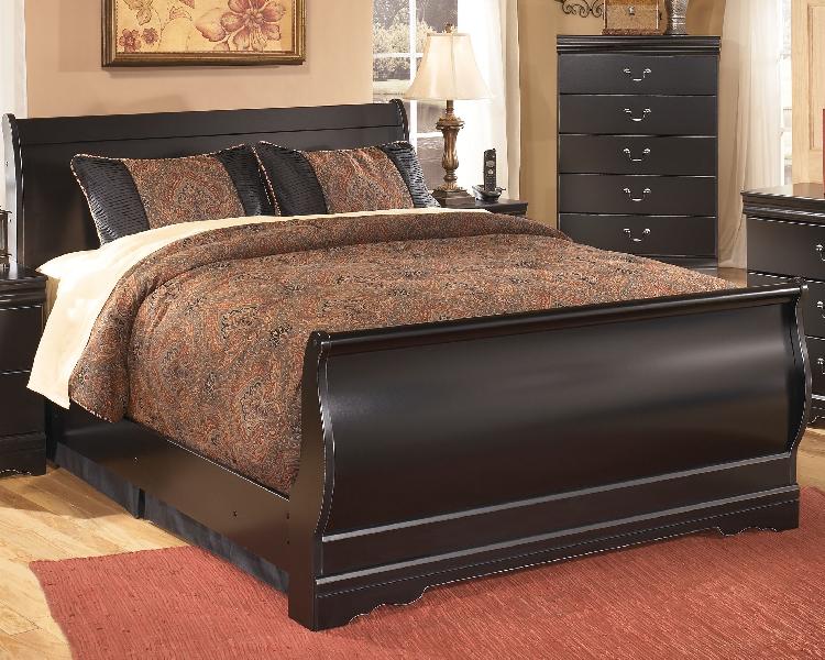 Image of Huey Vineyard - Full Sleigh Bed - Black