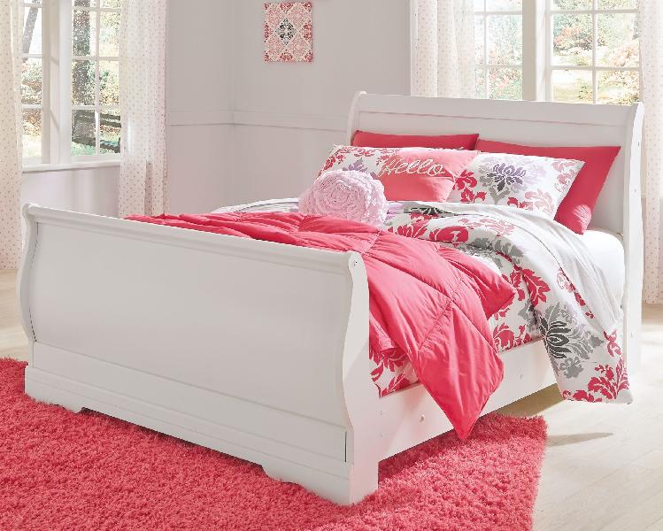Image of Anarasia - Full Sleigh Bed - White