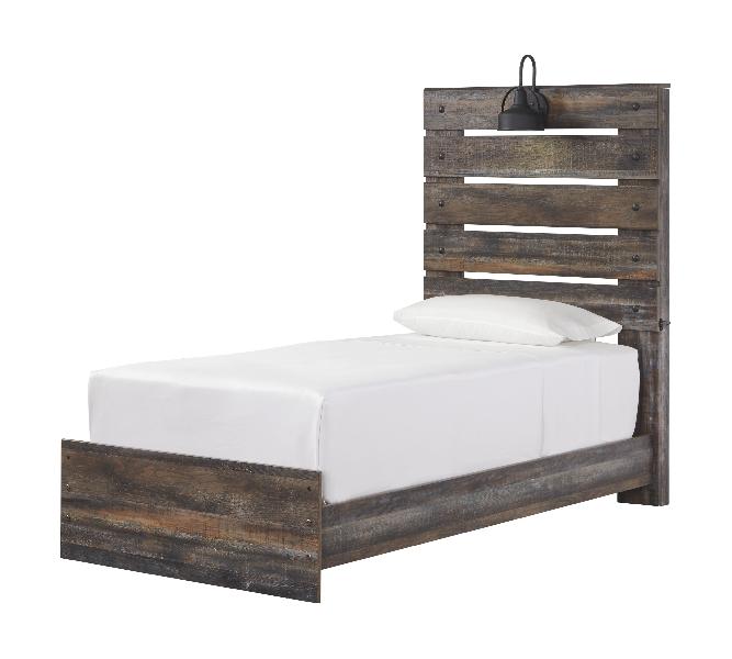 Image of Drystan - Twin Panel Bed - Brown / Beige