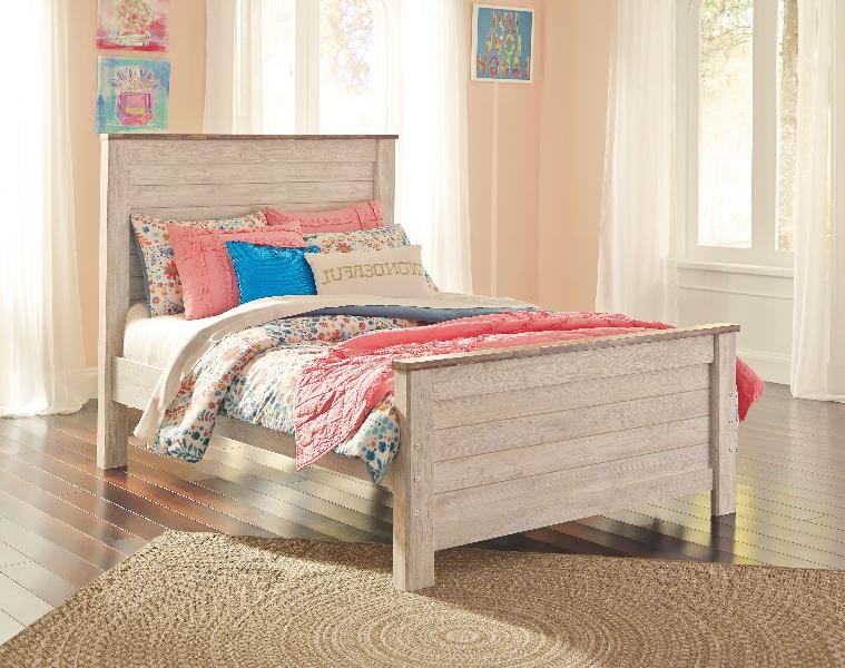 Image of Willowton - Full Panel Bed - Whitewash