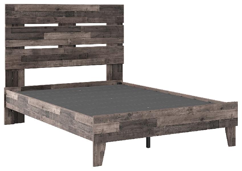 Image of Neilsville - Full Panel Platform Bed - Multi Gray