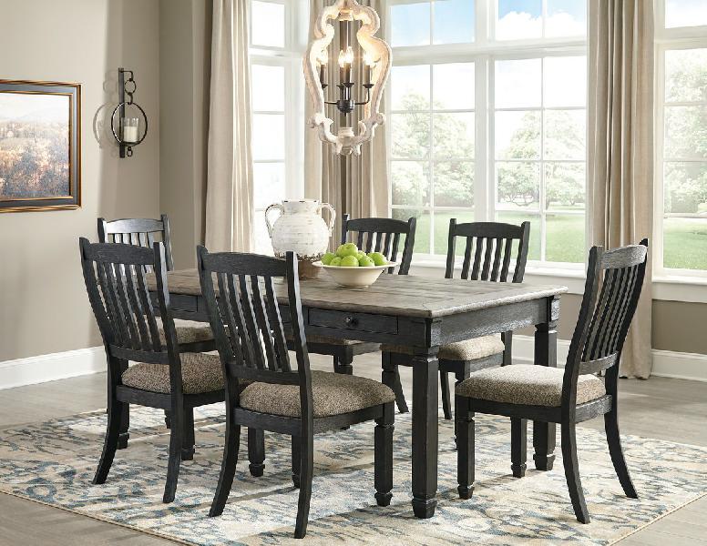 Image of Tyler Creek - 7 Pc. - Dining Room Table, 6 Side Chairs - Dark Gray