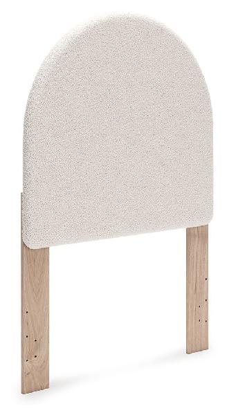 Image of Arloster - Twin Upholstered Panel Headboard - White / Tan