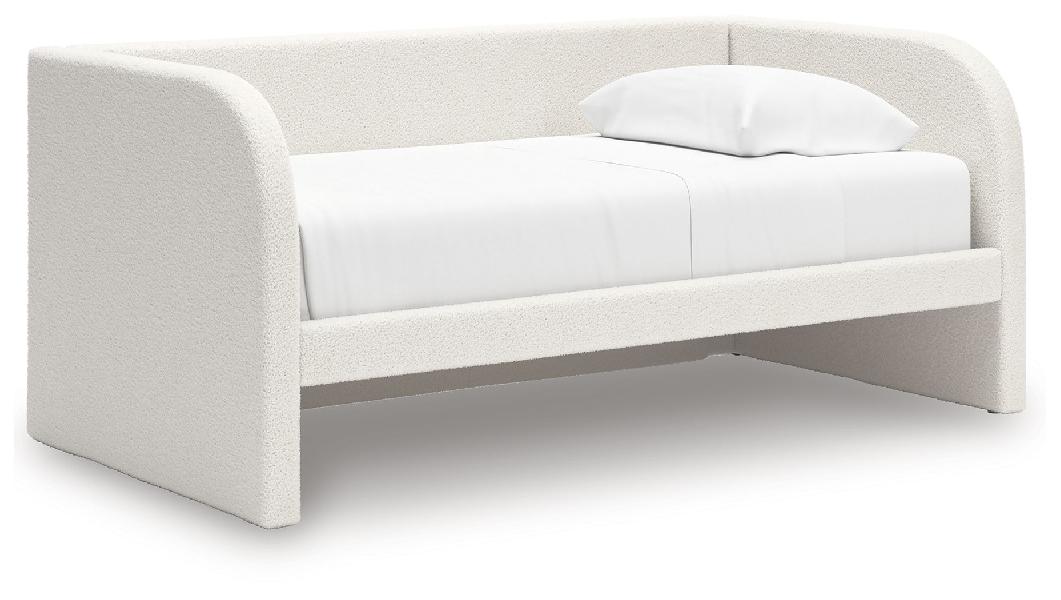 Image of Arloster - Twin Upholstered Day Bed - Tan / White