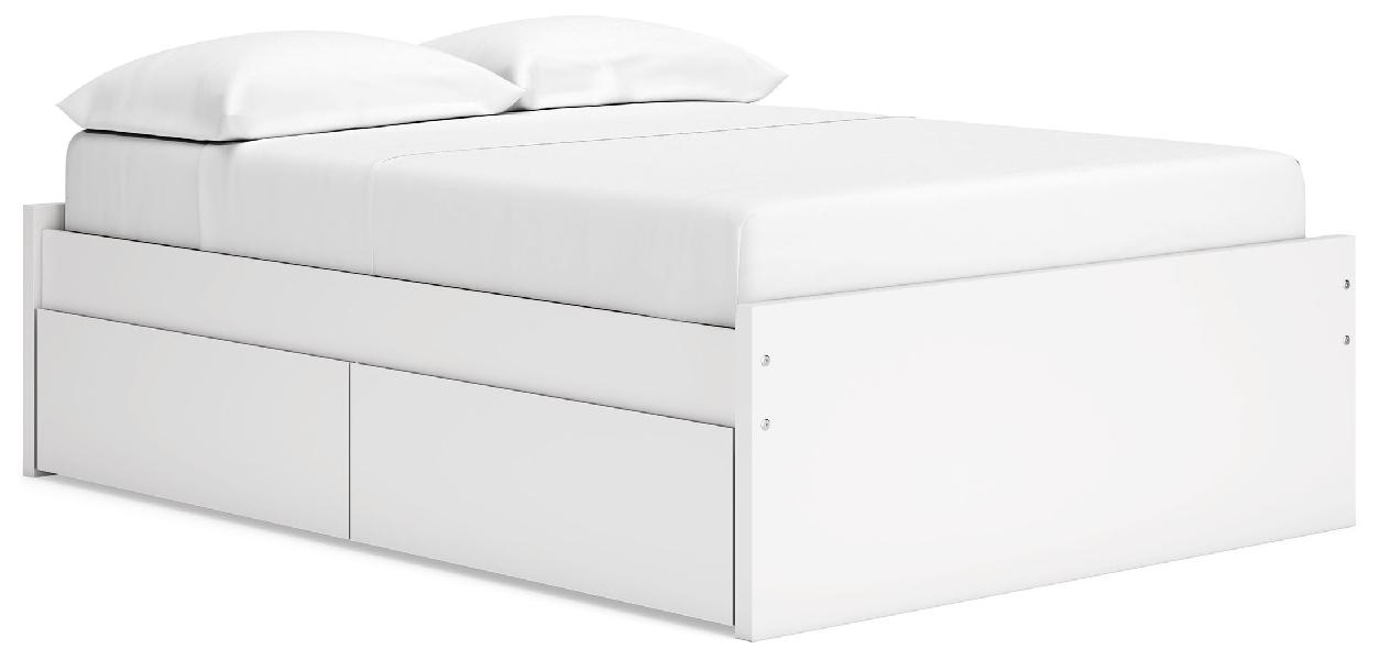 Image of Onita - Full Platform Bed With 1 Side Storage - White