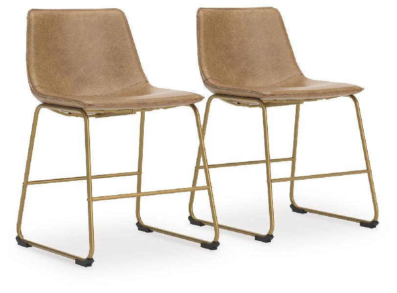 Image of Ciabori - Dining Upholstered Side Chair (Set of 2) - Toast / Gold