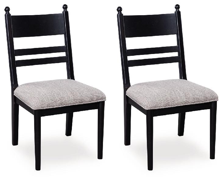 Image of Greddinton - Dining Upholstered Side Chair (Set of 2) - Black