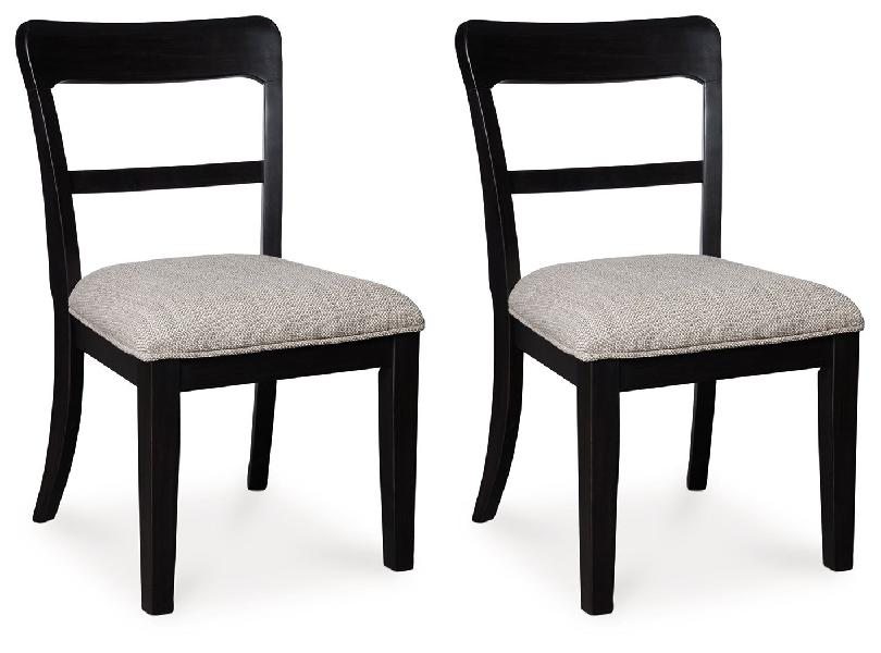 Image of Greddinton - Upholstered Dining Side Chair (Set of 2) - Black