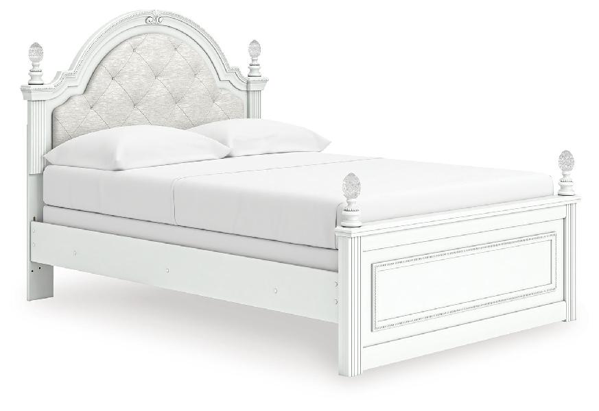 Image of Kozlani - Full Upholstered Panel Bed - White