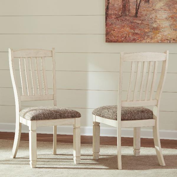 Image of Bolanburg - Dining UPH Side Chair (Set of 2) - Rake Back - Brown / Beige
