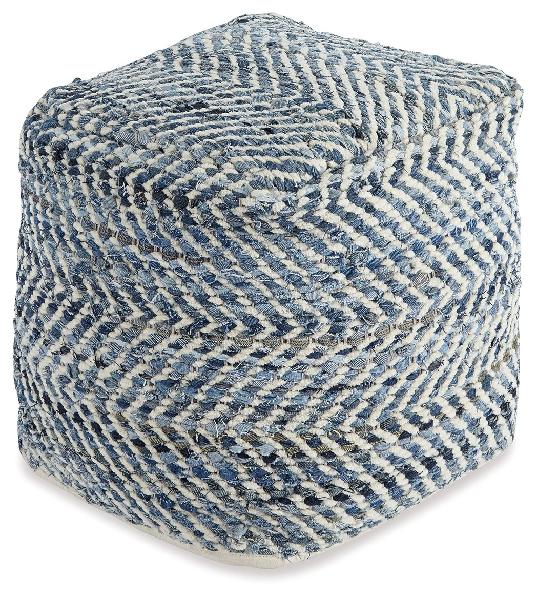 Image of Chevron - Pouf - Blue