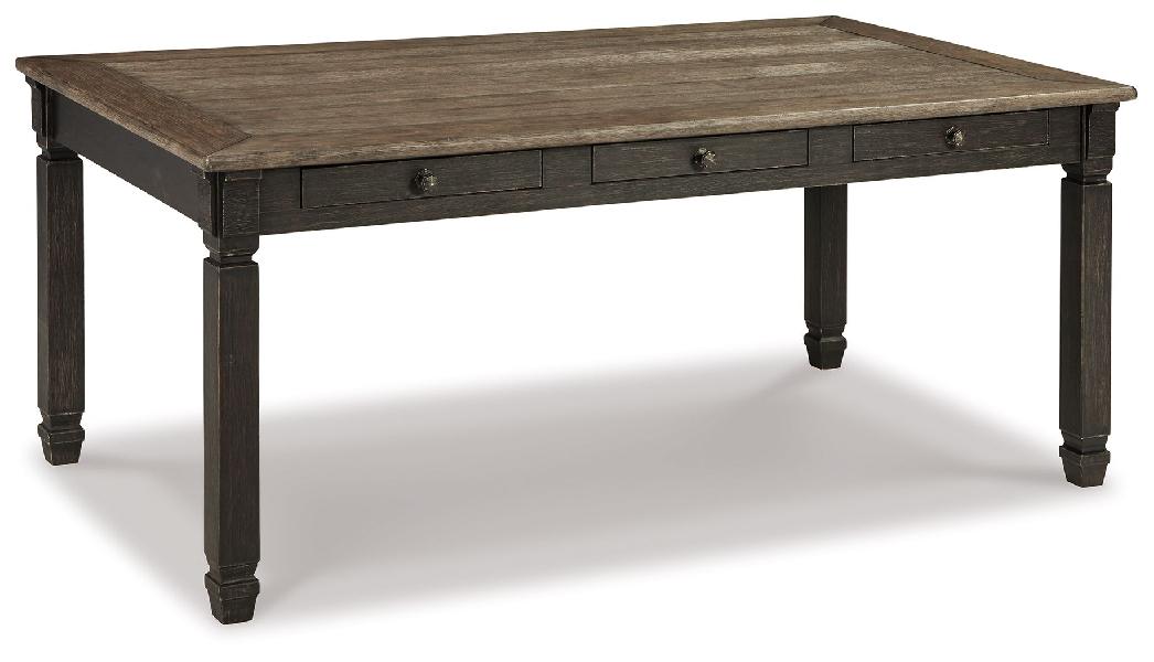 Image of Tyler Creek - Rectangular Dining Room Table - Black / Gray