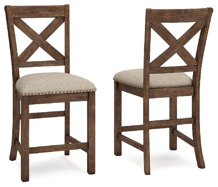 Image of Moriville - Upholstered Barstool (Set of 2) - Beige