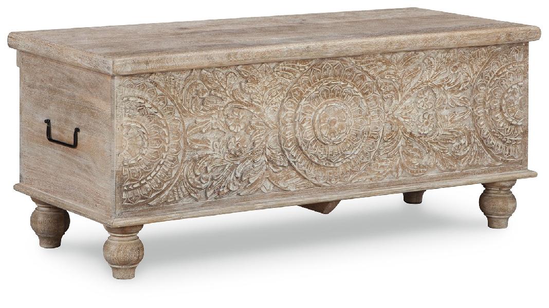 Image of Fossil Ridge - Storage Bench - Beige