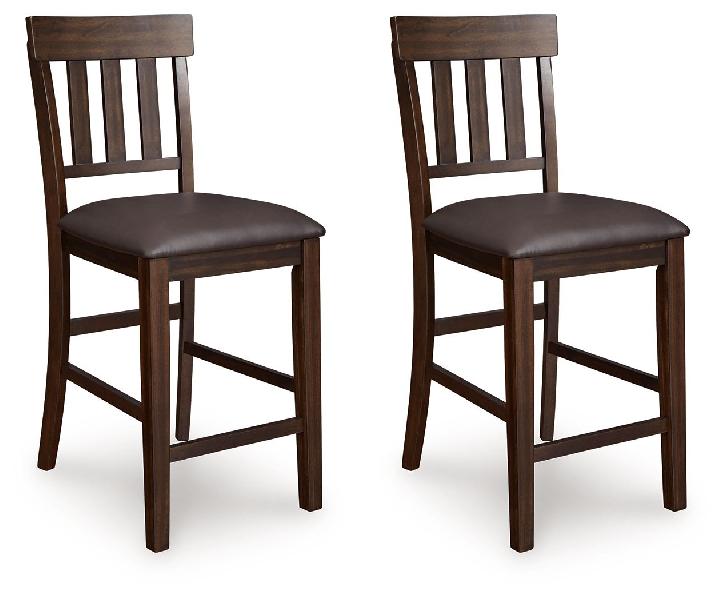 Image of Haddigan - Upholstered Barstool (Set of 2) - Dark Brown
