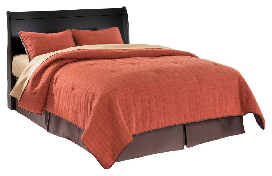 Image of Huey Vineyard - Queen Sleigh Headboard - Black