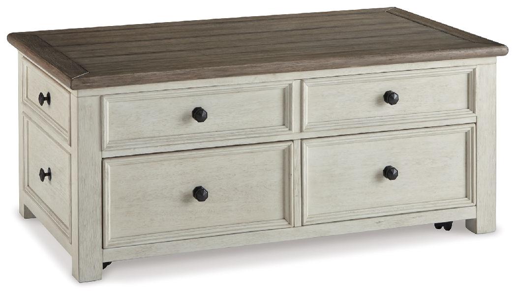Image of Bolanburg - Lift Top Cocktail Table - White / Brown / Beige