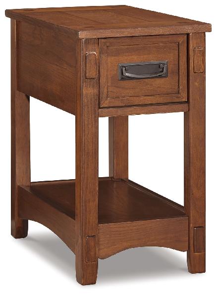 Image of Breegin - Chair Side End Table - 1 Drawer - Brown