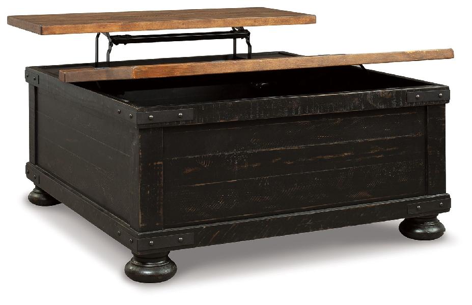 Image of Valebeck - Lift Top Cocktail Table - Black / Brown