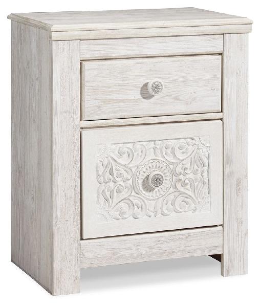Image of Paxberry - Two Drawer Night Stand - Whitewash