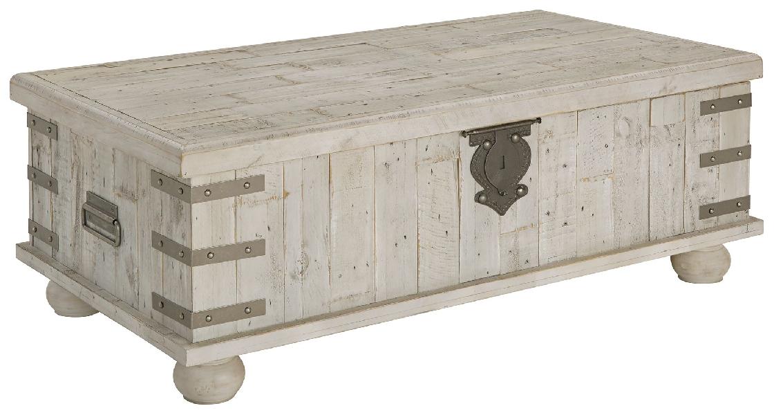 Image of Carynhurst - Lift Top Cocktail Table - White Wash Gray