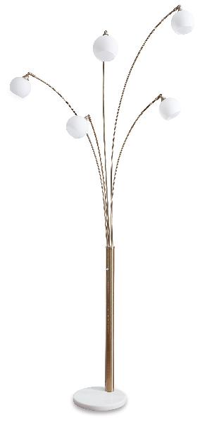 Image of Taliya - Metal Arc Lamp  - Champagne / White