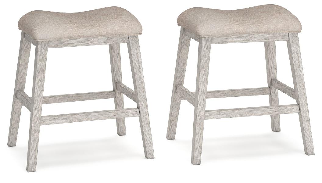Image of Skempton - Upholstered Stool (Set of 2) - White