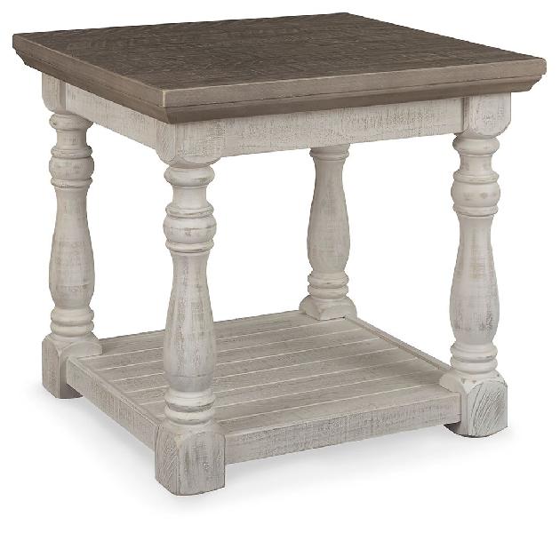 Image of Havalance - Rectangular End Table - Gray / White