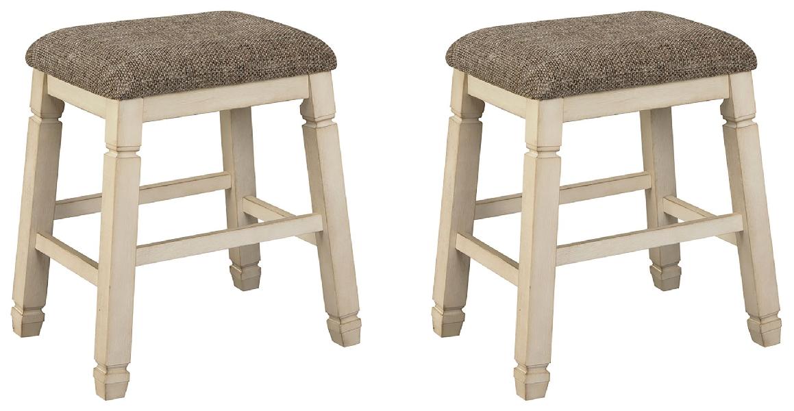 Image of Bolanburg - Upholstered Stool (Set of 2) - Beige