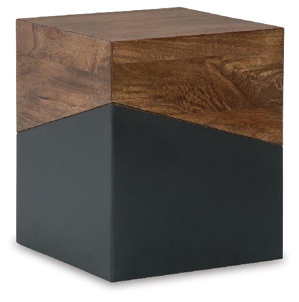 Image of Trailbend - Accent Table - Brown / Gunmetal