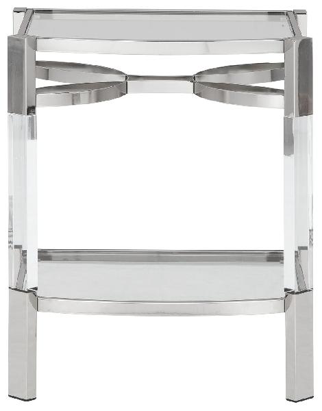 Image of Chaseton - Accent Table - Clear / Silver Finish