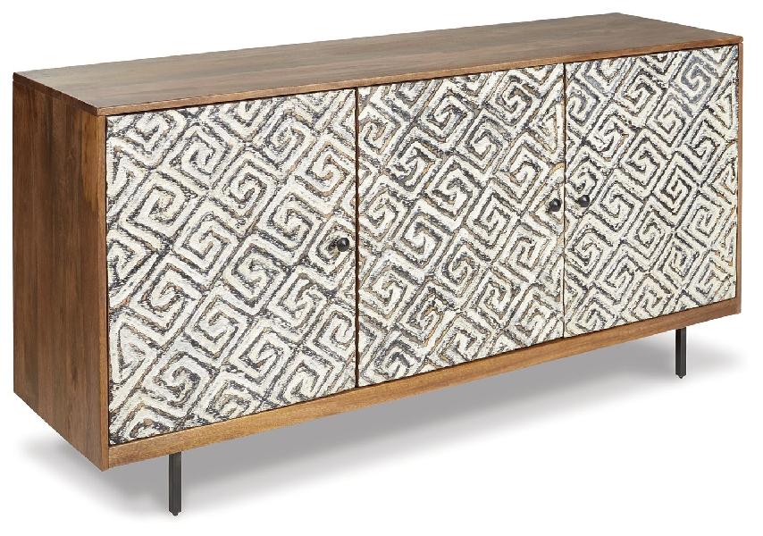 Image of Kerrings - Accent Cabinet - Brown / Black / White