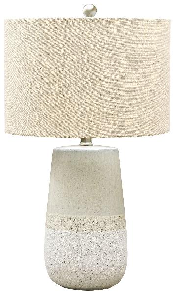 Image of Shavon - Ceramic Table Lamp  - Beige / White