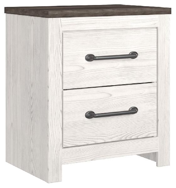 Image of Gerridan - Two Drawer Night Stand - White / Gray