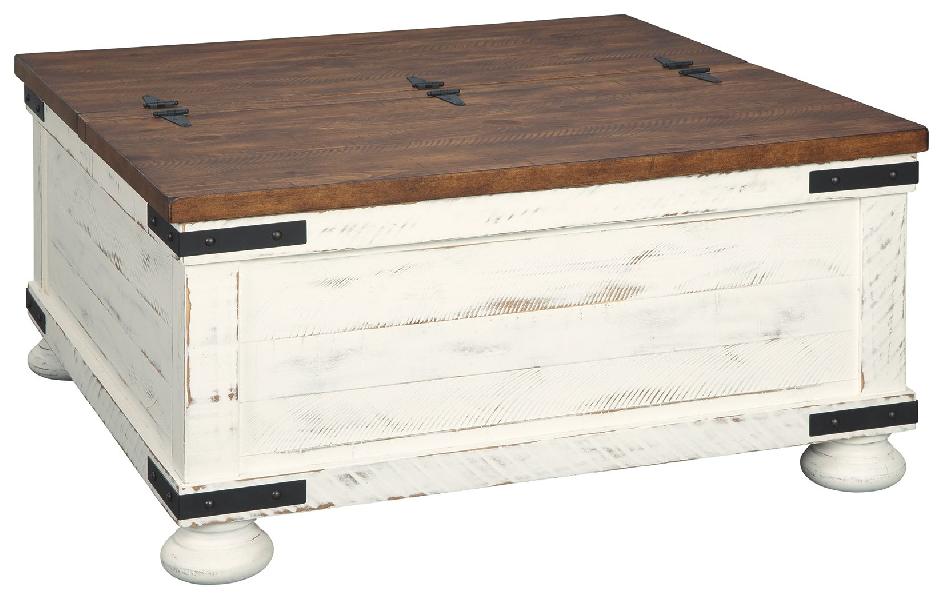Image of Wystfield - Cocktail Table with Storage - White / Brown