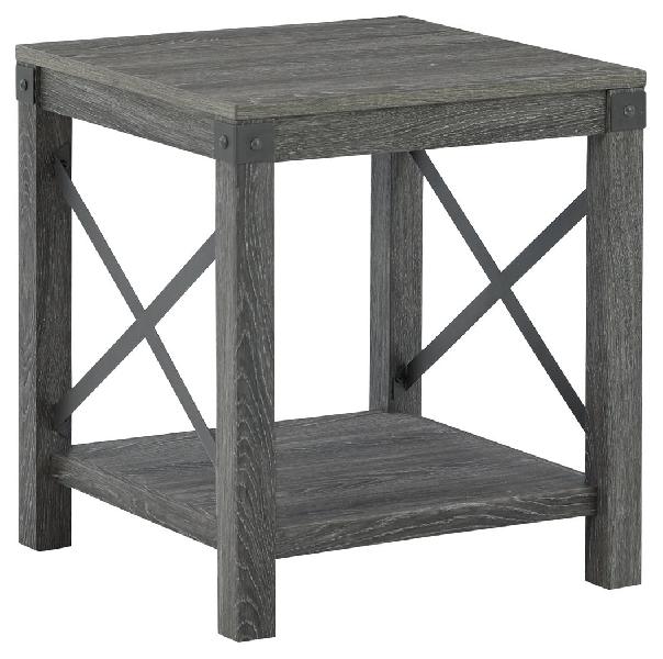 Image of Freedan - Square End Table - Grayish Brown