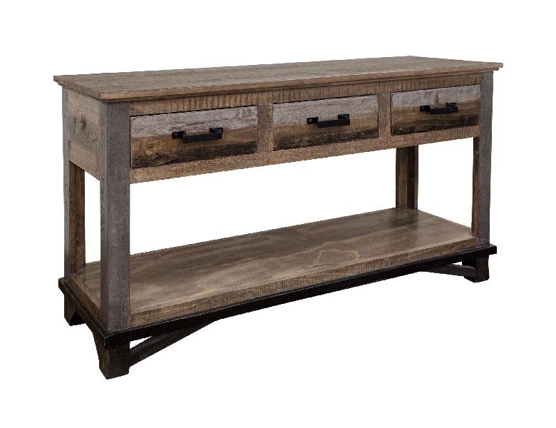 Image of Loft - Sofa Table With 2 Drawers - Two Tone Gray / Brown