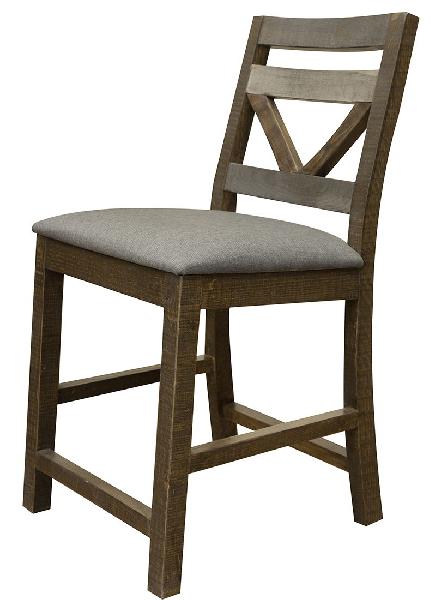 Image of Loft - 24” Barstool (Set of 2) - Two Tone Gray / Brown