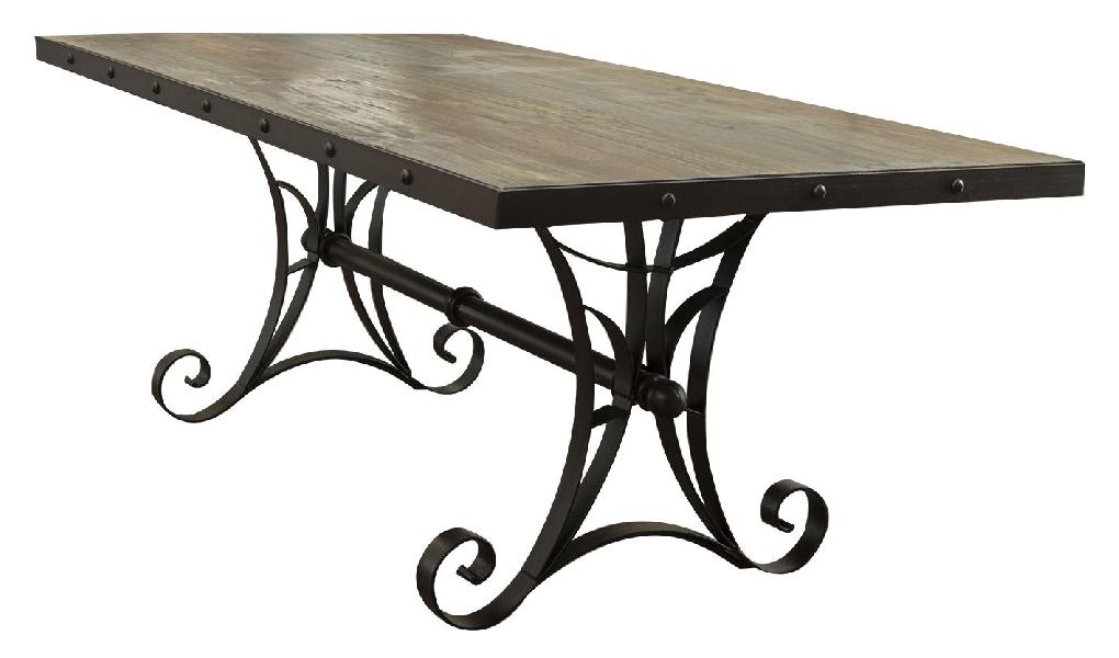 Image of Antique - Table With Iron Base - Multicolor
