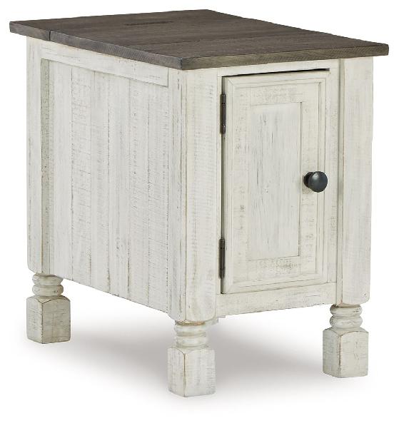 Image of Havalance - Chair Side End Table - White / Gray