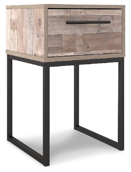 Image of Neilsville - One Drawer Night Stand - Vinyl-Wrapped - Whitewash