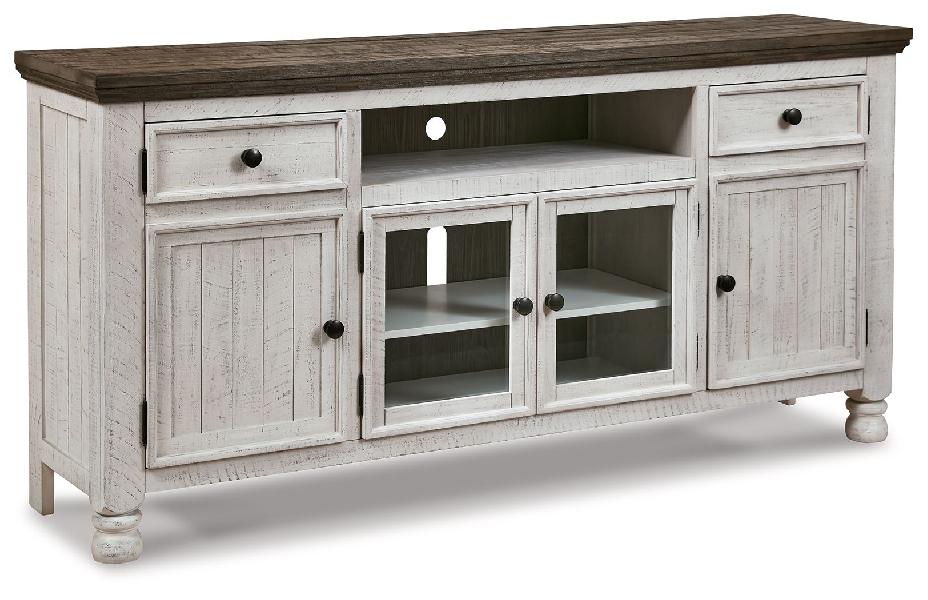 Image of Havalance - Extra Large TV Stand - 4 Doors - Brown / Beige