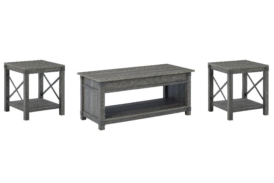 Image of Freedan - 3 Pc. - Coffee Table, 2 End Tables - Grayish Brown