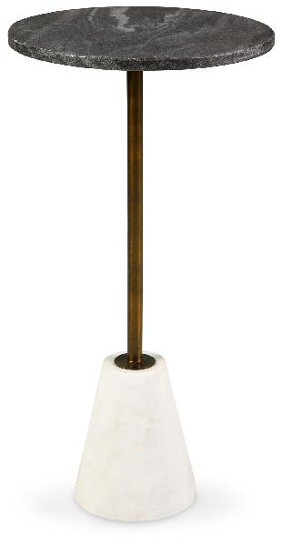 Image of Caramont - Accent Table with White Base - Black / White / Gold Finish