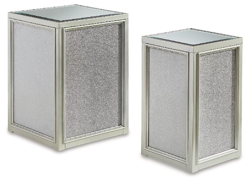 Image of Traleena - Nesting End Tables (Set of 2) - Silver Finish
